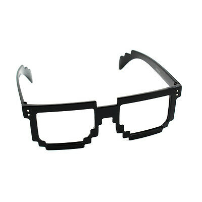Costumes Pixel Black Frame With Clear Lens Nerd Neardy Gamer Glasses - Fresh Stock Dated December 2025