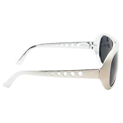 (Silver) 50's 60's Rock Star Sunglasses Elvis Style Aviator Glasses Mens Costume - Fresh Stock Dated December 2025