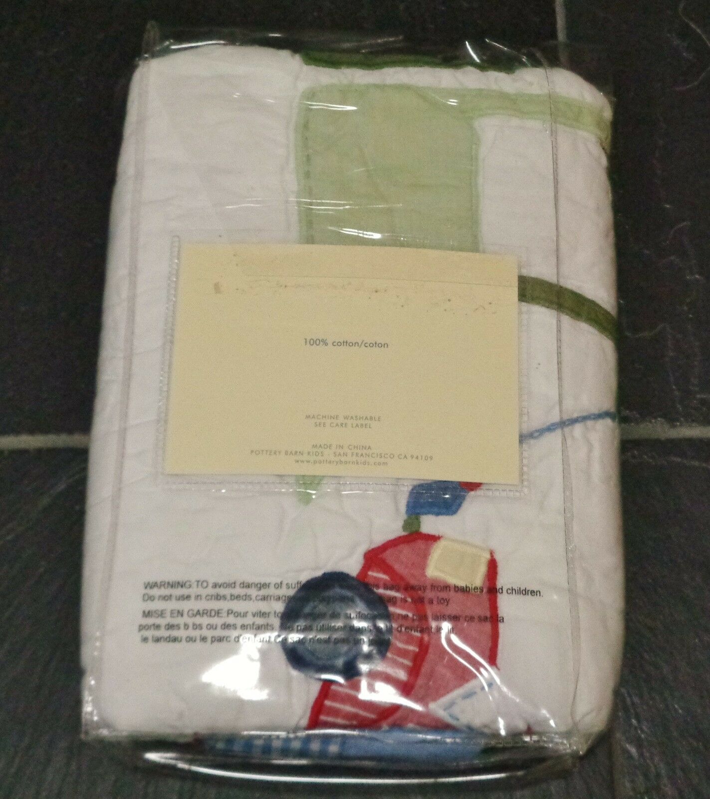 NEW! POTTERY BARN KIDS VEHICLE QUILTED SHAM STANDARD SHAM TOW TRUCK RED CAR - Fresh Stock Dated January 2026