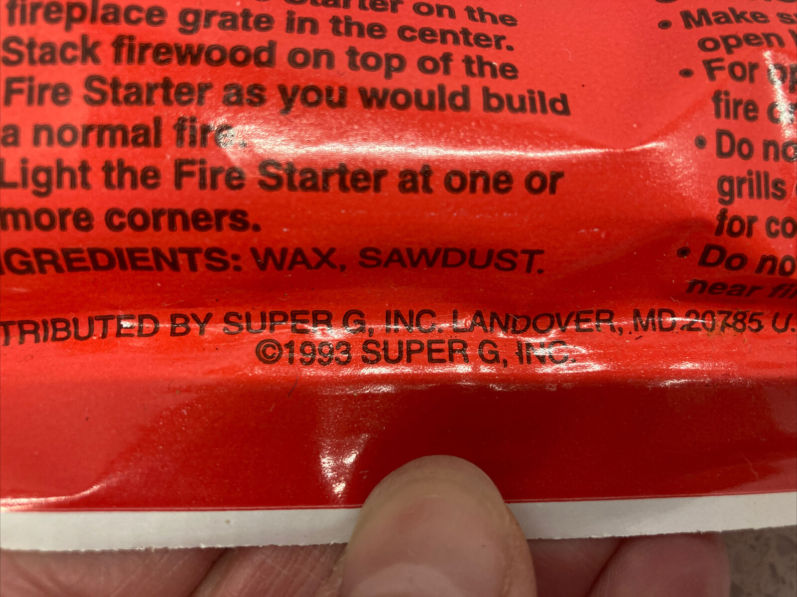 Vtg Super Giant Fire Start Logs 1993 (2) - Fresh Stock Dated December 2025