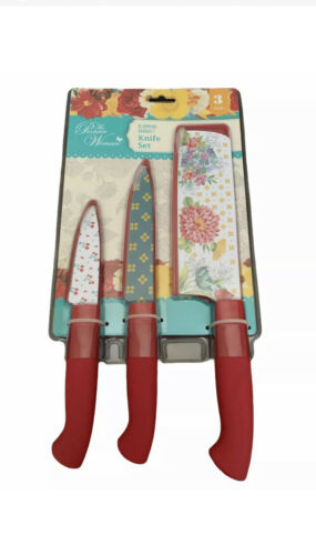 Pioneer Woman Blooming Bouquet 3-Piece Stainless Steel Knife Set - Fresh Stock Dated December 2025