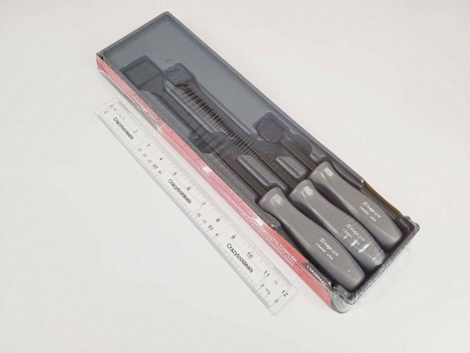 Snap On Tools NEW CSA300ADT 3 Piece (GRAY) Handle Rigid Carbon Scraper Set USA - Fresh Stock Dated February 2026