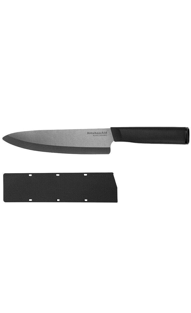 New KitchenAid Black 8 Inch Ceramic Stays Sharp 10 x Longer Chef's Knife - Fresh Stock Dated December 2025
