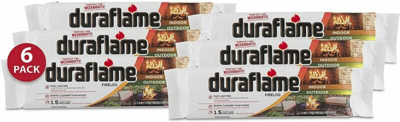 Duraflame 2.5lb 1.5-hr Firelog, 6 pack (00625) - Fresh Stock Dated December 2025