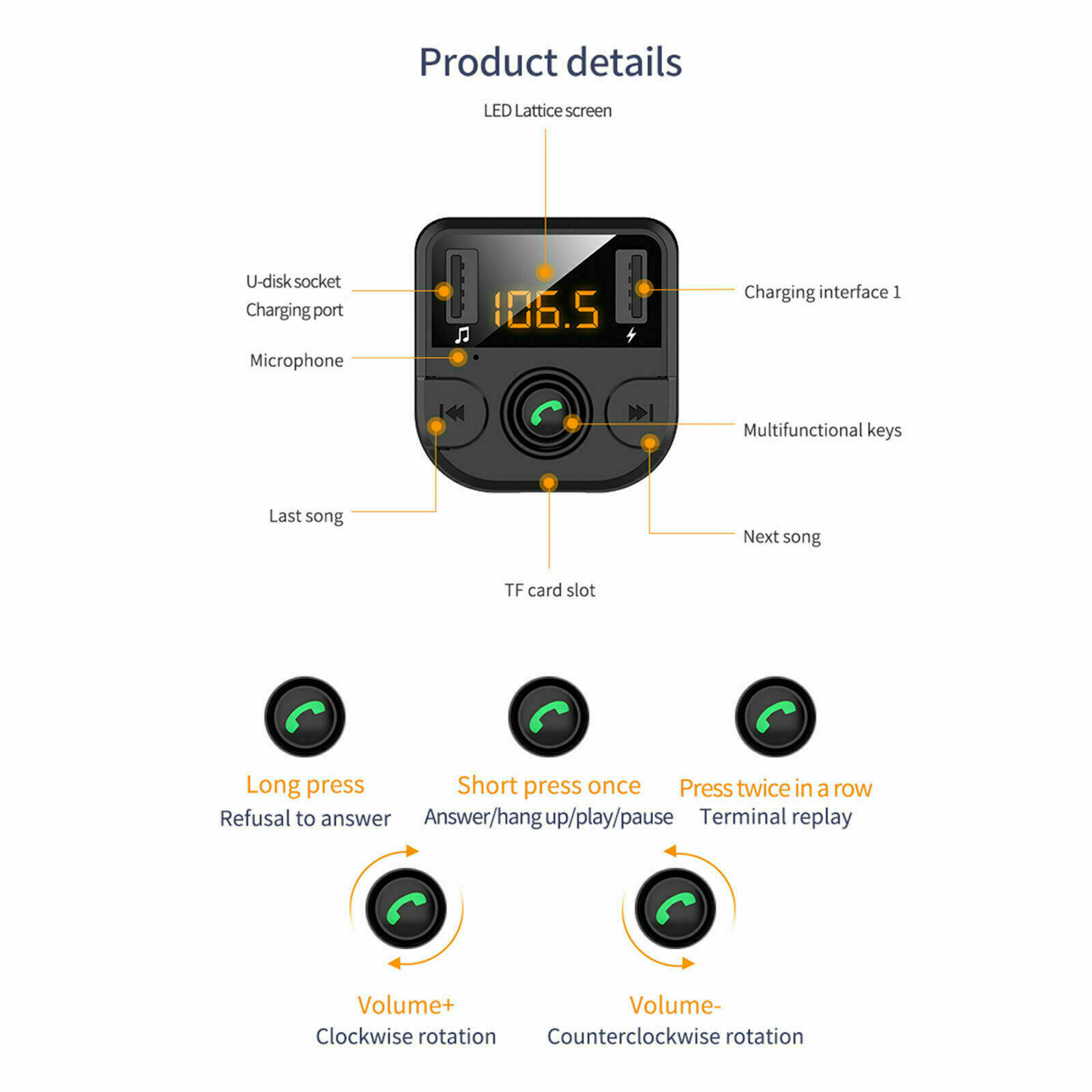 Bluetooth Car Wireless FM Transmitter MP3 Player Hands Free Radio 2 USB Charger - Fresh Stock Dated February 2026