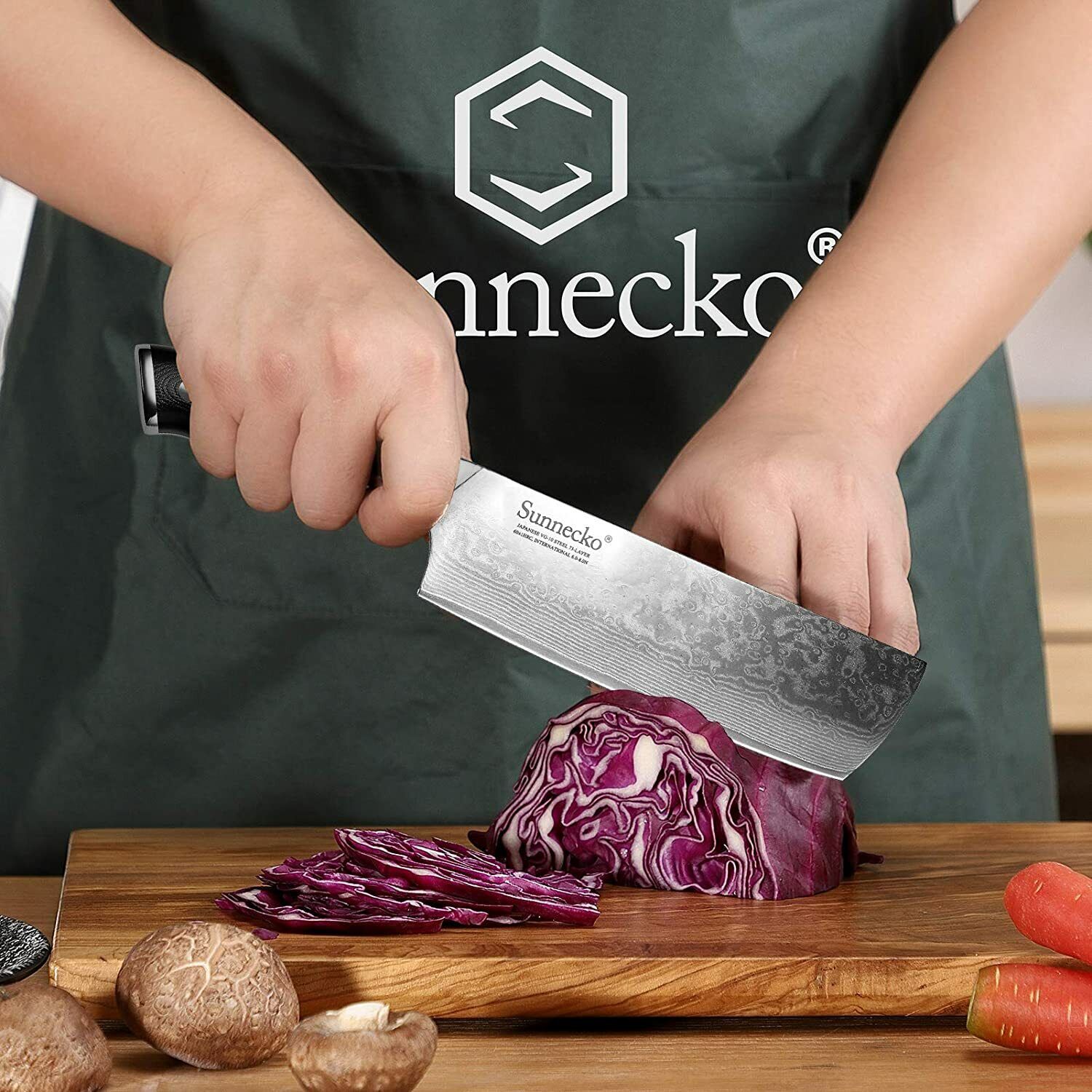 3Pcs Kitchen Knives Set Japanese VG10 Damascus Steel Chef Knife Nakiri Chopper - Fresh Stock Dated February 2026