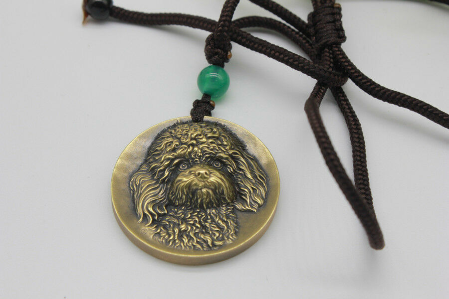 China 2017 30mm Brass Medal/Pendant - Teddy Dog - Fresh Stock Dated February 2026