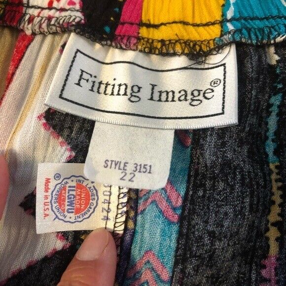 Vintage Geometric Midi Skirt NWT Pleated Bright Fitting Image Plus Size 22 - Fresh Stock Dated March 2026