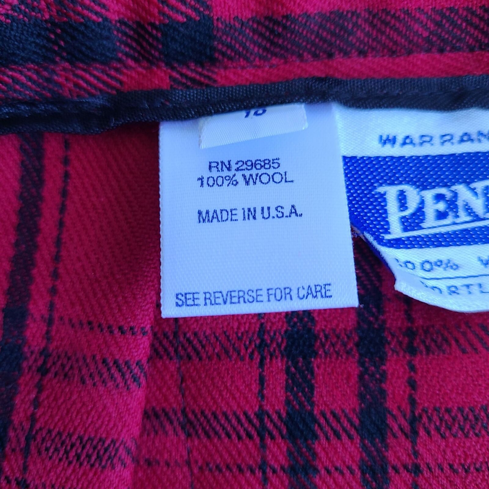 Vintage 90s ? Pendleton Red Black Plaid Skirt Tag sz 10 Waist 24