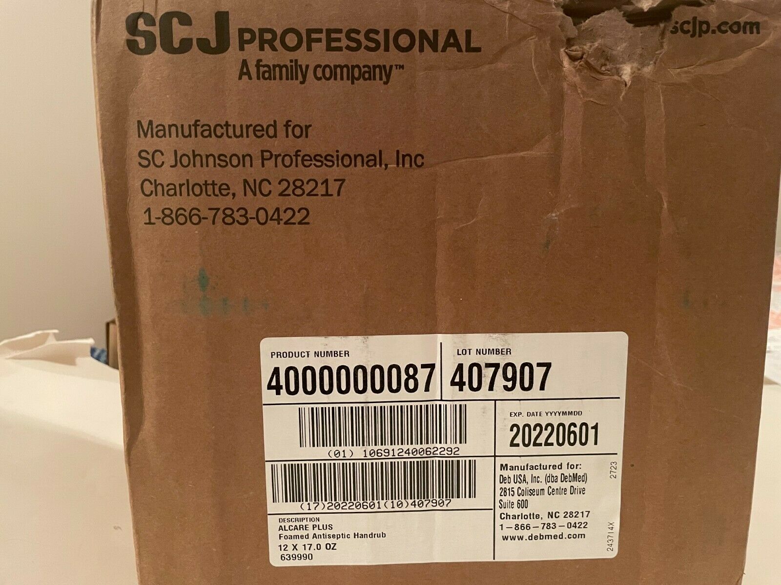 Foamed Antiseptic Handrub Alcare Plus Hand 17 fl oz each - FULL CASE 12 cans - Fresh Stock Dated February 2026