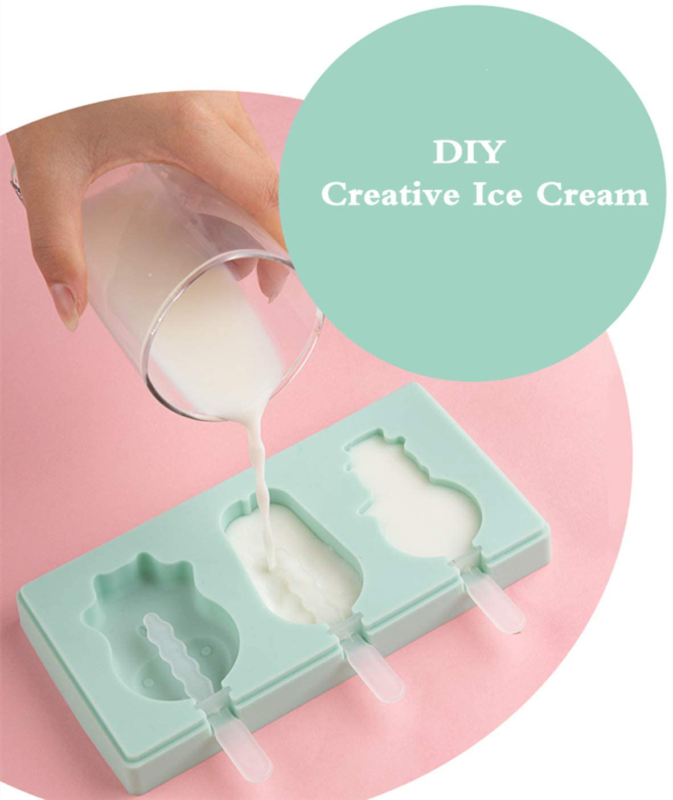 Popsicle Molds Set of 3, SiliconeIce Pop Molds Ice Cream Mold Cake with Lid - Fresh Stock Dated December 2025