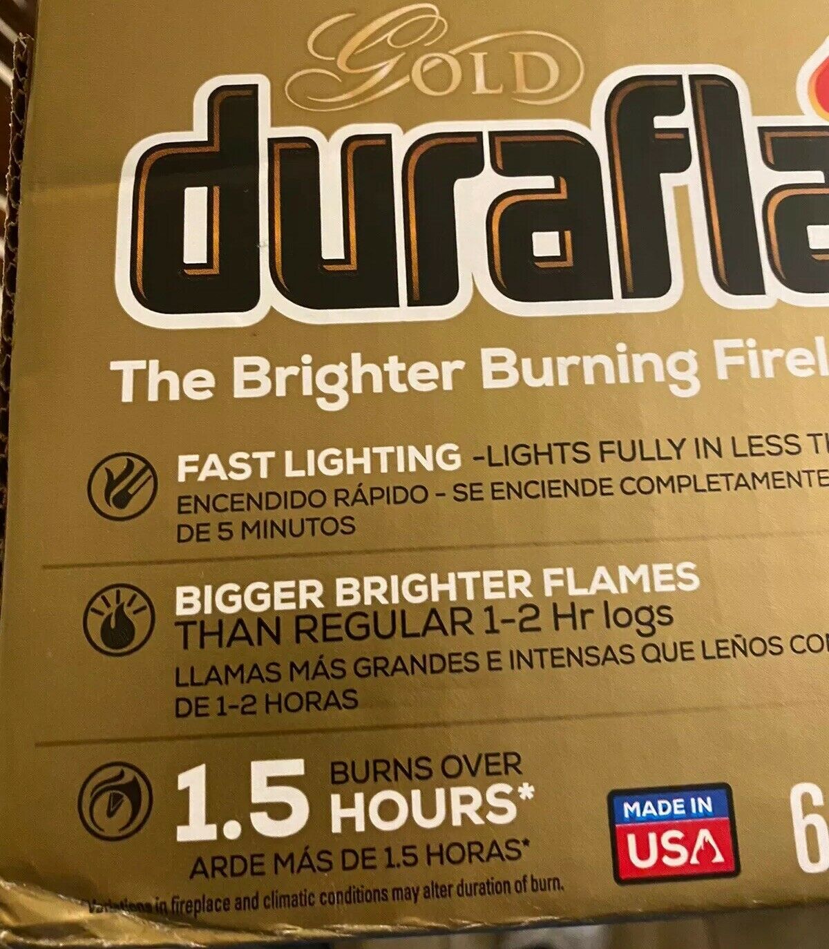 Duraflame Gold Ultra Premium Fast Lighting Log X6 2.5lb - Fresh Stock Dated December 2025