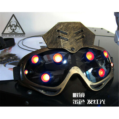 Hot Cyberpunk Mechanical Goggles LED Light Cosplay Halloween Party Bar Prop - Fresh Stock Dated December 2025