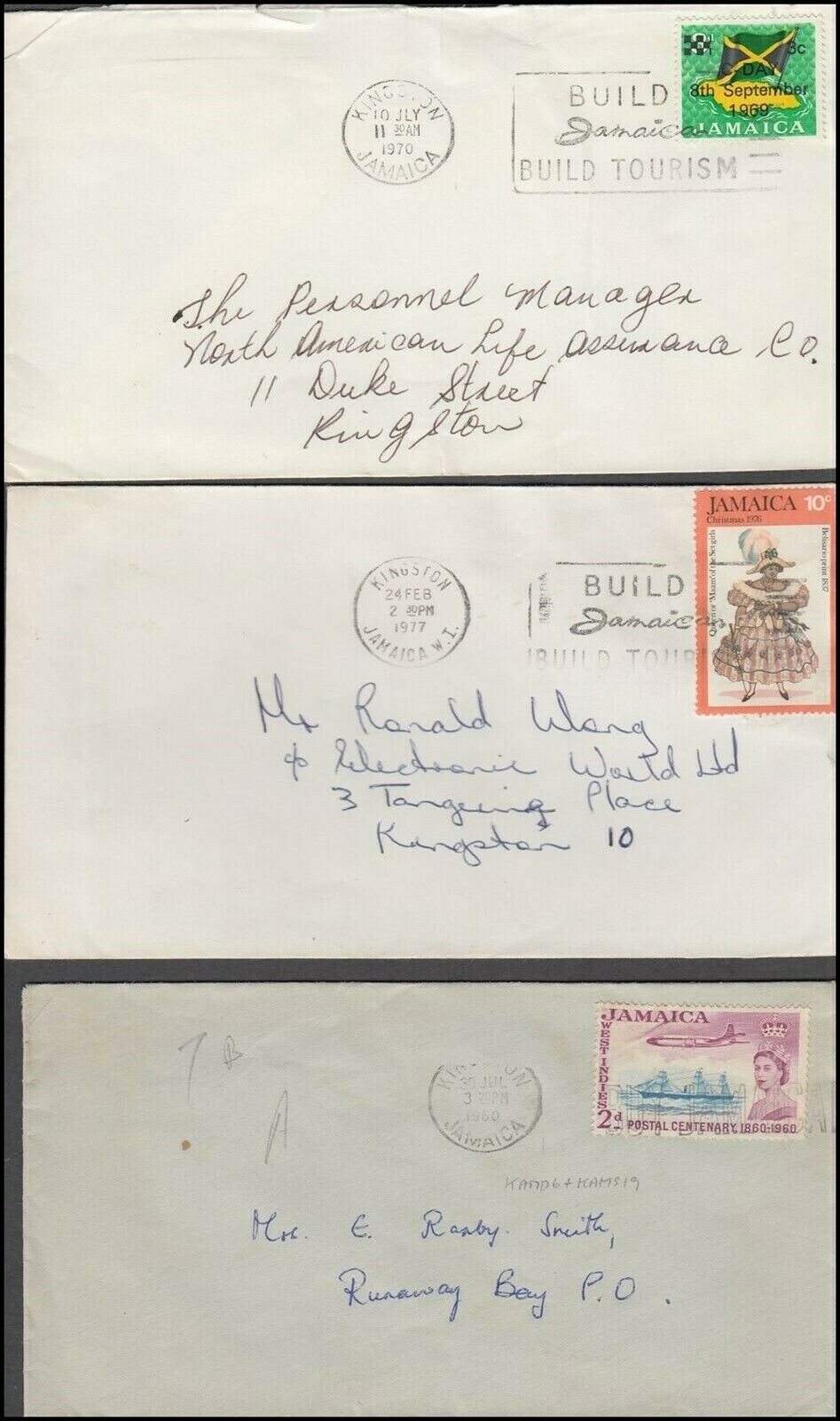JAMAICA 1960’s/70’s LOCAL COMMERCIAL COVERS (x6) (ID:621/D59030) - Fresh Stock Dated February 2026