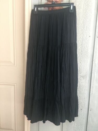 VINTAGE BLACK RAYON LONG BOHO/HIPPY SKIRT - Fresh Stock Dated February 2026