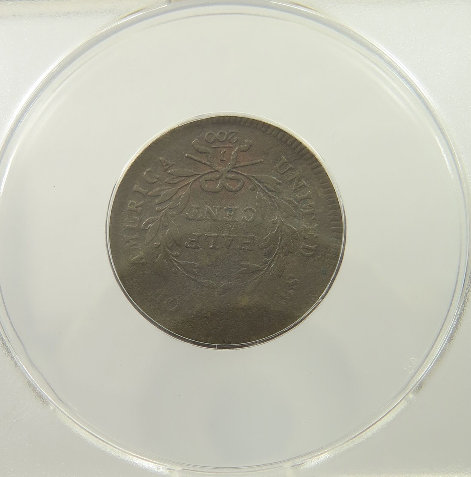 UNITED STATES HALF CENT 1795 PLAIN EDGE C-6A GRADED #p54 103 - Fresh Stock Dated February 2026