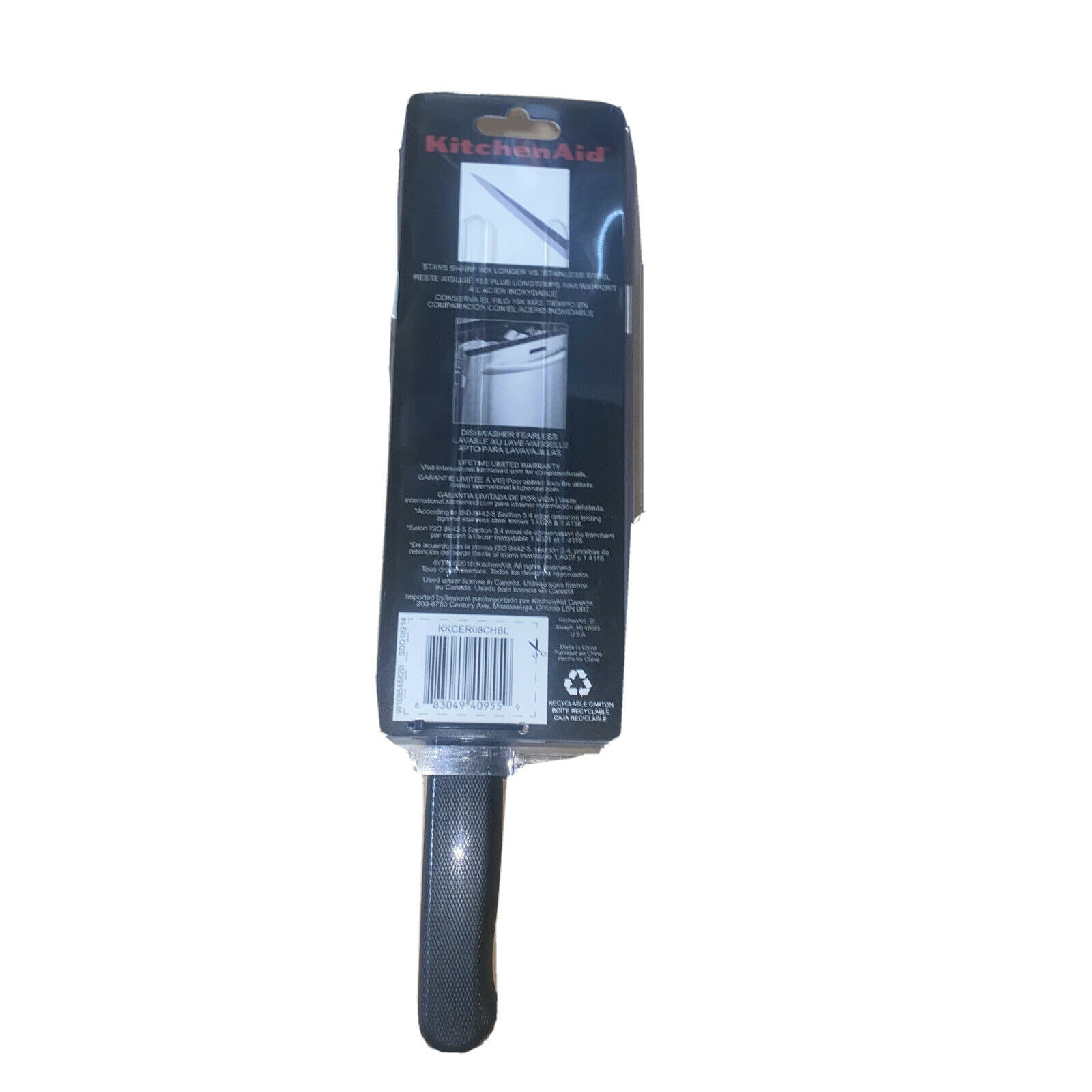 New KitchenAid Black 8 Inch Ceramic Stays Sharp 10 x Longer Chef's Knife - Fresh Stock Dated December 2025