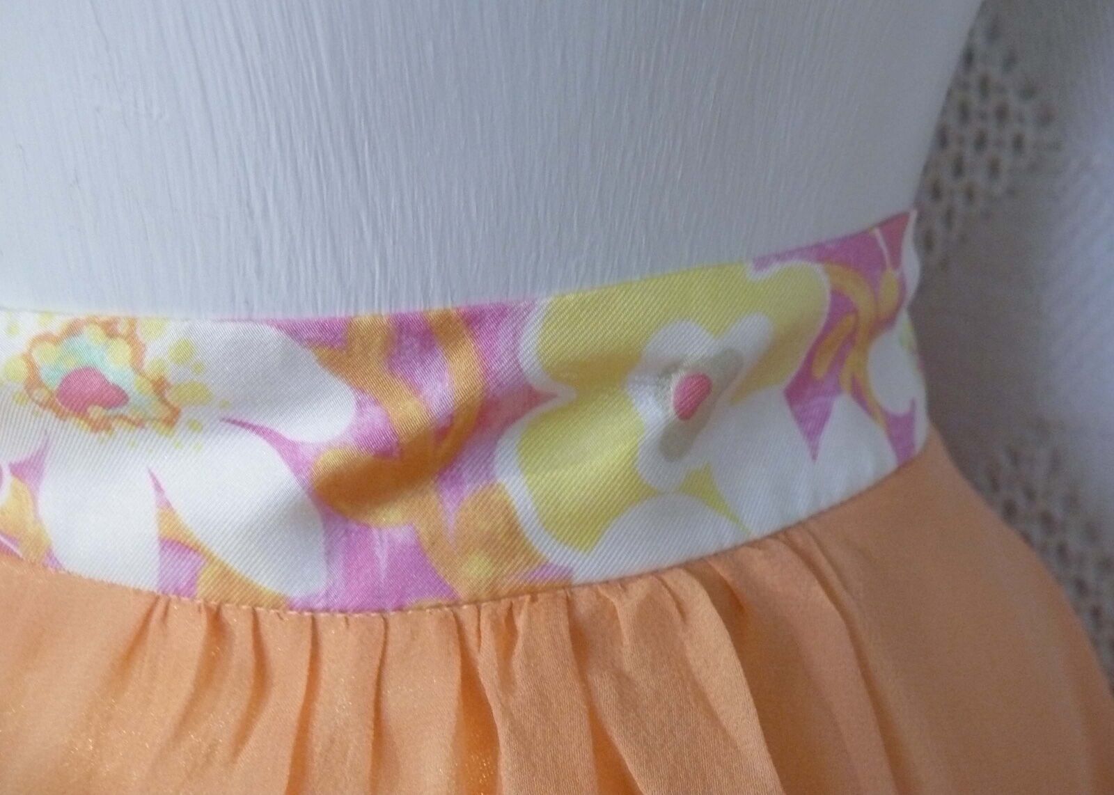 1980`s Dahlia Peach  Silk Chiffon Skirt Never Worn Orig. Tag 8 - Fresh Stock Dated February 2026