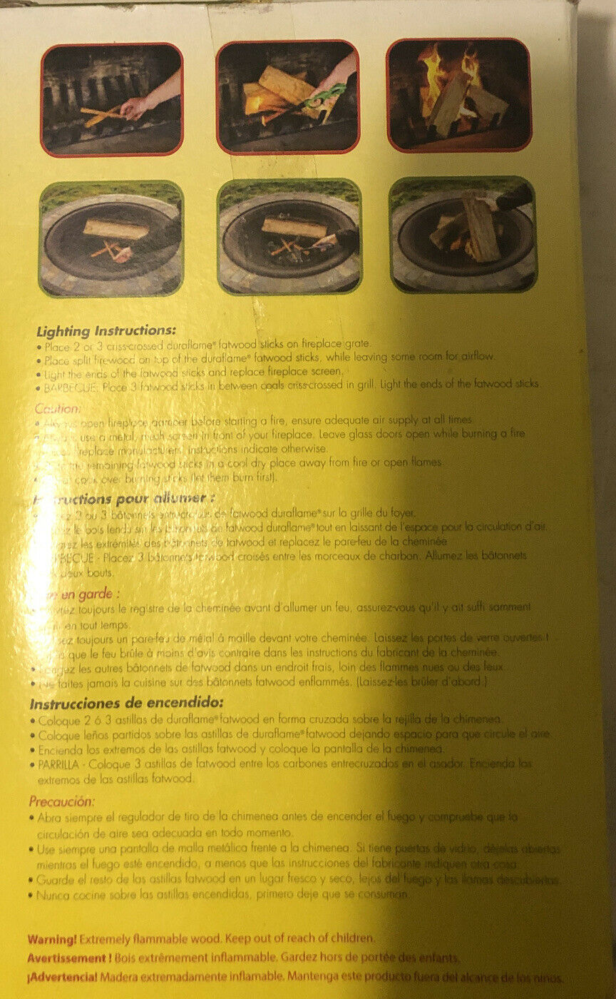 DURAFLAME Fatwood Natural Wood Firestarter 86.4 Cu In (1.42 Dm^3) - Fresh Stock Dated December 2025