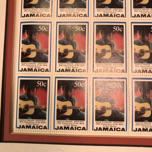 Full Sheet of 50th Anniversary of The Birth Of Bob Marley Jamaica 50c Stamps - Fresh Stock Dated February 2026