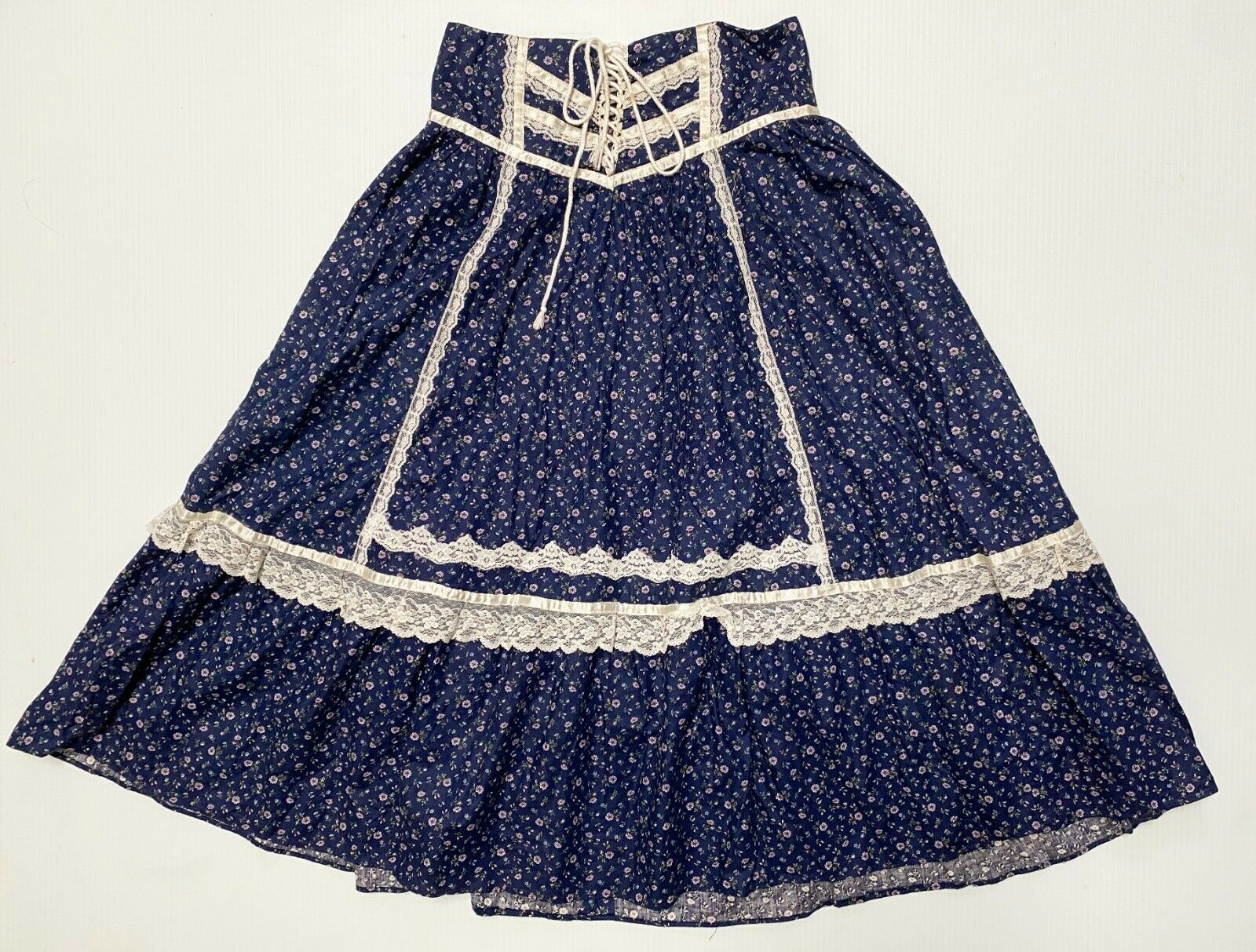 Vintage Jessica's Gunnies Gunne Sax Calico Floral Print Midi Prairie Skirt SZ 9 - Fresh Stock Dated March 2026