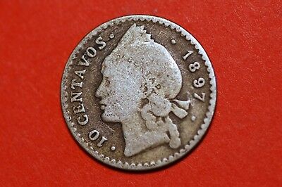 10 Centavos 1897 silver Dominican Republic KM# 13 P546 - Fresh Stock Dated December 2025