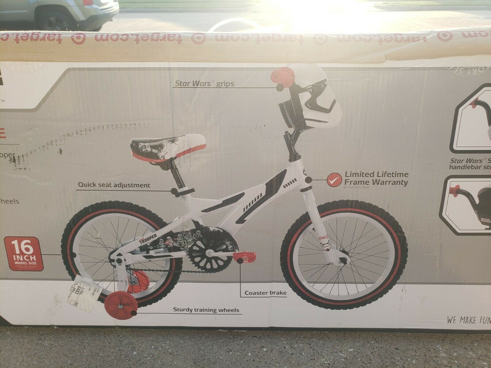 HUFFY Star Wars Storm Trooper Child Bicycle Training Wheels 16 Inch NEW - Fresh Stock Dated February 2026