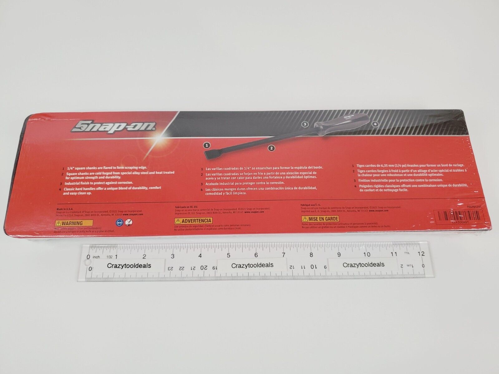 Snap On Tools NEW CSA300ADT 3 Piece (GRAY) Handle Rigid Carbon Scraper Set USA - Fresh Stock Dated February 2026