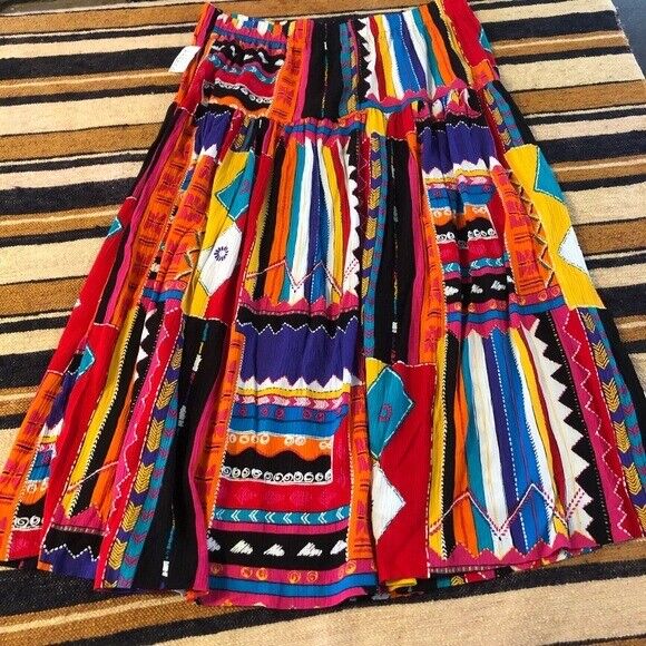 Vintage Geometric Midi Skirt NWT Pleated Bright Fitting Image Plus Size 22 - Fresh Stock Dated March 2026