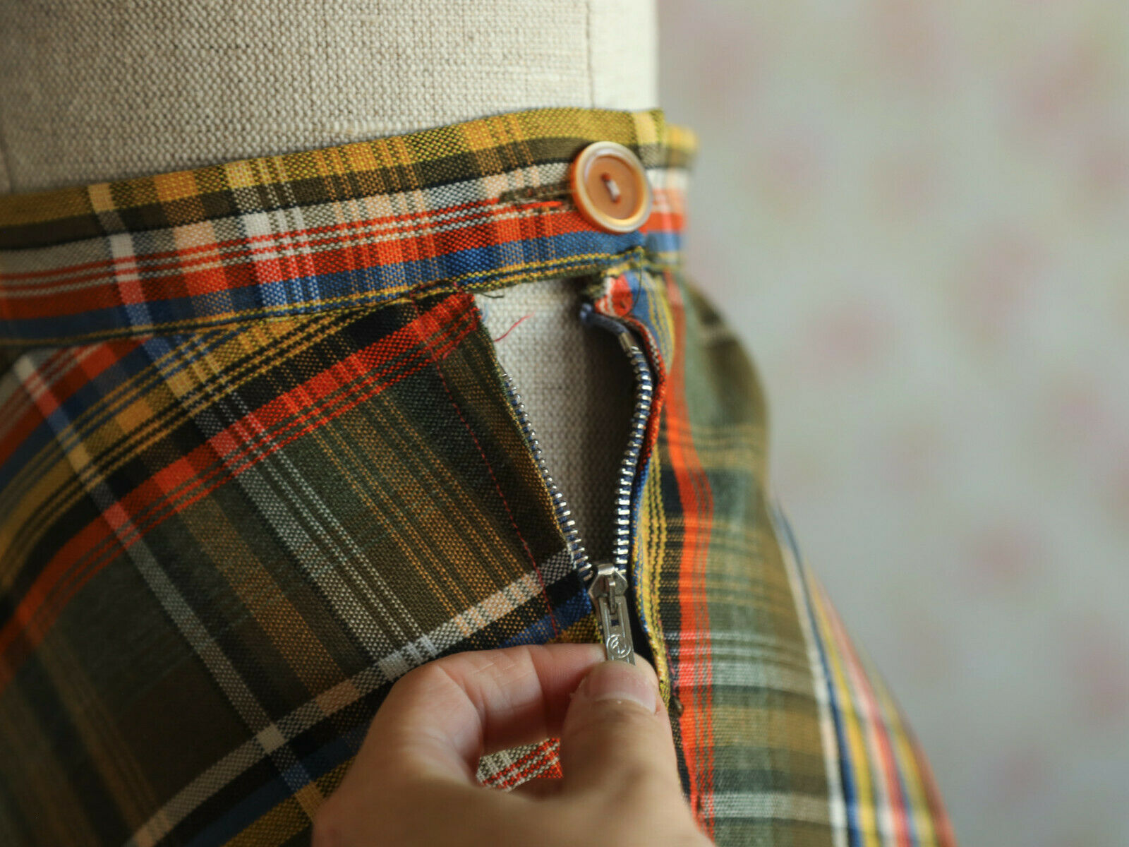 Vintage Soviet plaid skirt / Medium - Fresh Stock Dated February 2026