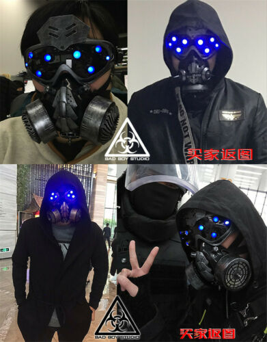 Hot Cyberpunk Mechanical Goggles LED Light Cosplay Halloween Party Bar Prop - Fresh Stock Dated December 2025