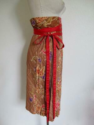 Vintage 70s Kenzo Jap Wrap Skirt S 38 France Pleated Cotton Kimono Print Floral - Fresh Stock Dated February 2026