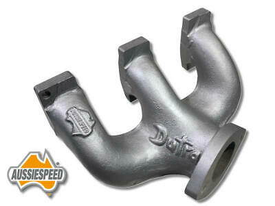 Dutra Dual slant 6 Mopar Valiant Chrysler exhaust header by Aussiespeed Front - Fresh Stock Dated February 2026