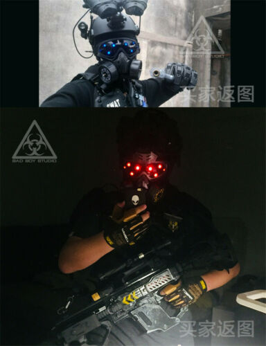 Hot Cyberpunk Mechanical Goggles LED Light Cosplay Halloween Party Bar Prop - Fresh Stock Dated December 2025