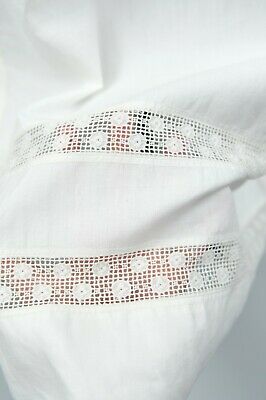 Vintage 1900s Edwardian White Cotton High Waist Sheer Crochet Lace Under Skirt - Fresh Stock Dated December 2025