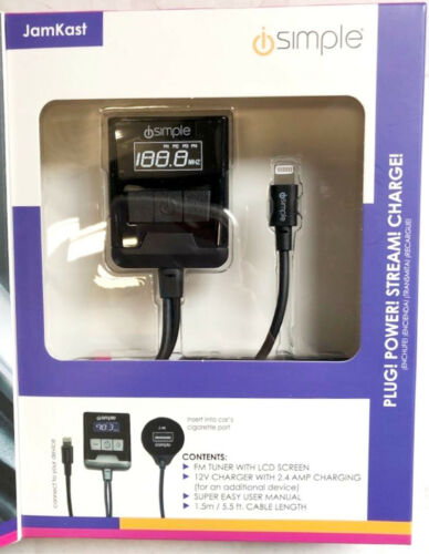 NEW iSimple ISFM75 JamKast FM Transmitter for Select Apple Devices 6330sw 2018 - Fresh Stock Dated February 2026