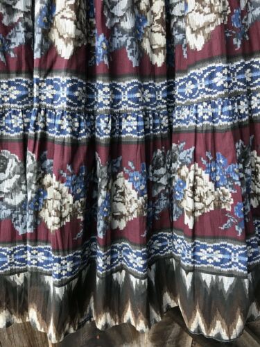 Vintage 90s Maxi Skirt Boho Hippie Floral Prairie Country Western Circle USA - Fresh Stock Dated February 2026