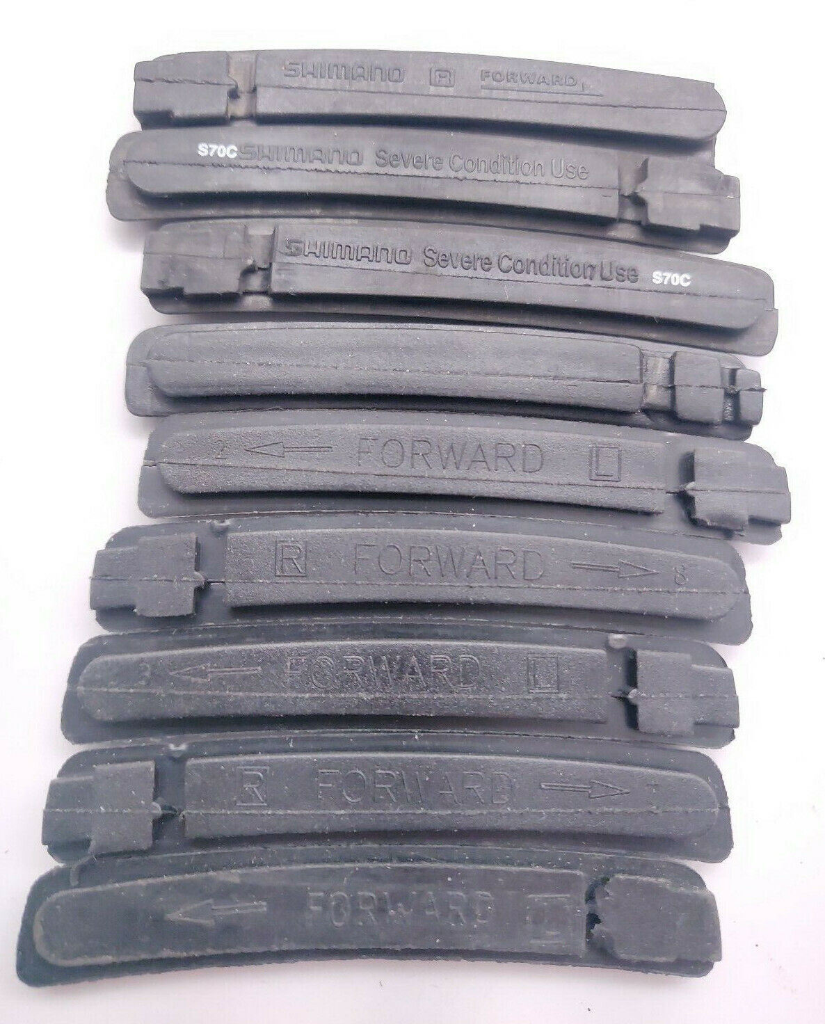 Mixed Lot of 9 Linear Pull V Brake Replacement Pads / Shoes - Shimano, Unbranded - Fresh Stock Dated February 2026