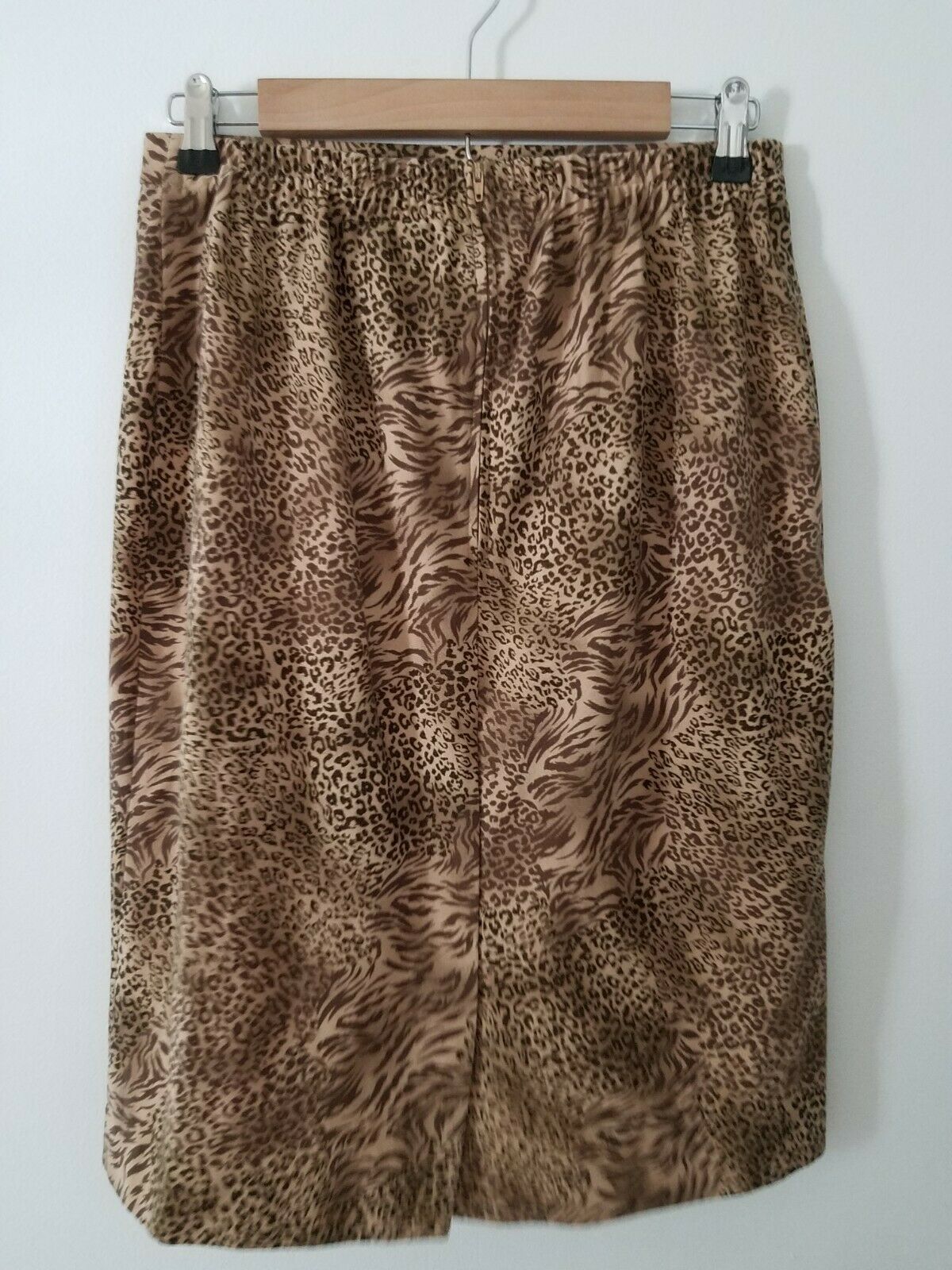Vintage Karin Stevens Skirt 8 Animal Print Browns Straight Slit Midi Felt - Fresh Stock Dated February 2026
