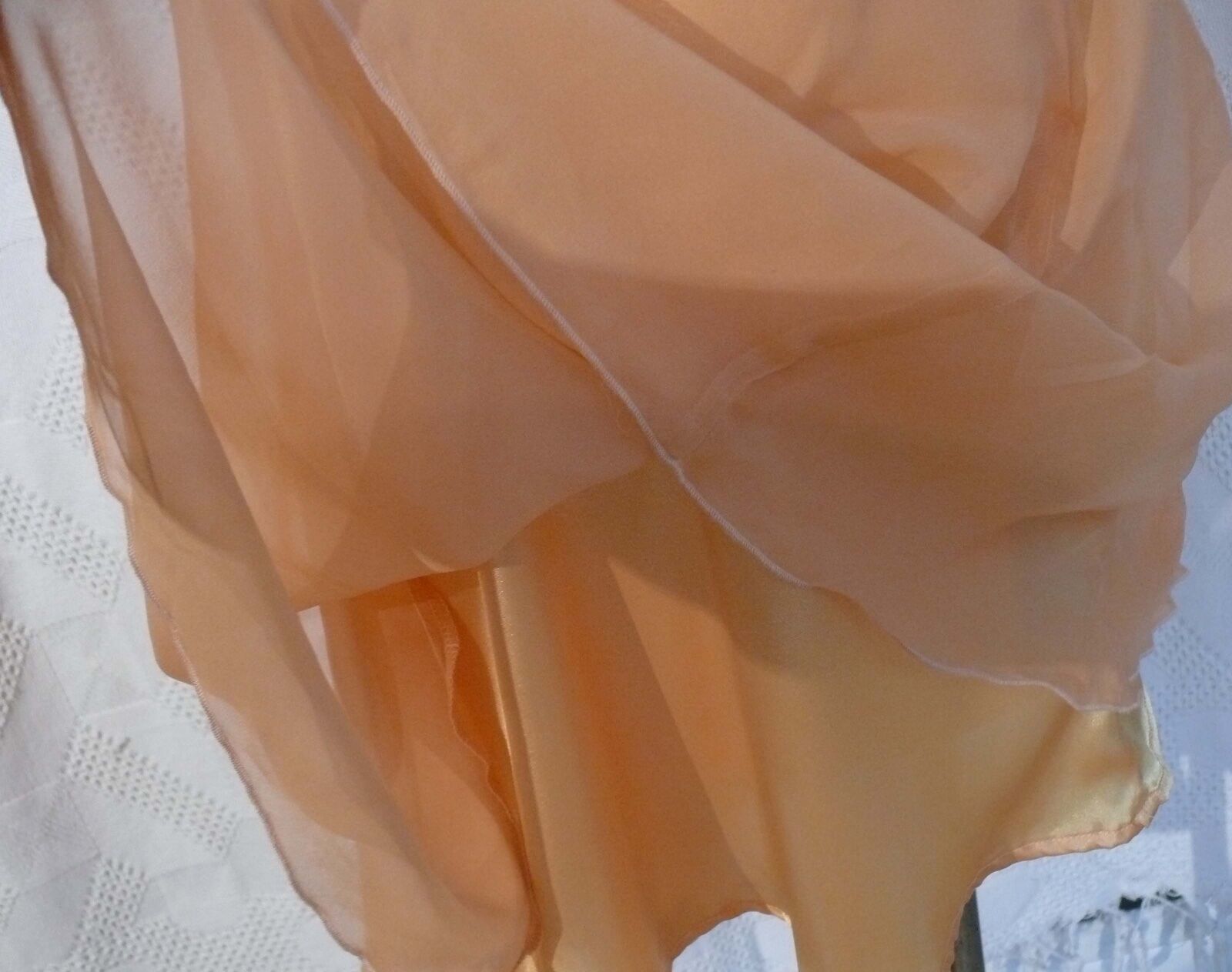 1980`s Dahlia Peach  Silk Chiffon Skirt Never Worn Orig. Tag 8 - Fresh Stock Dated February 2026
