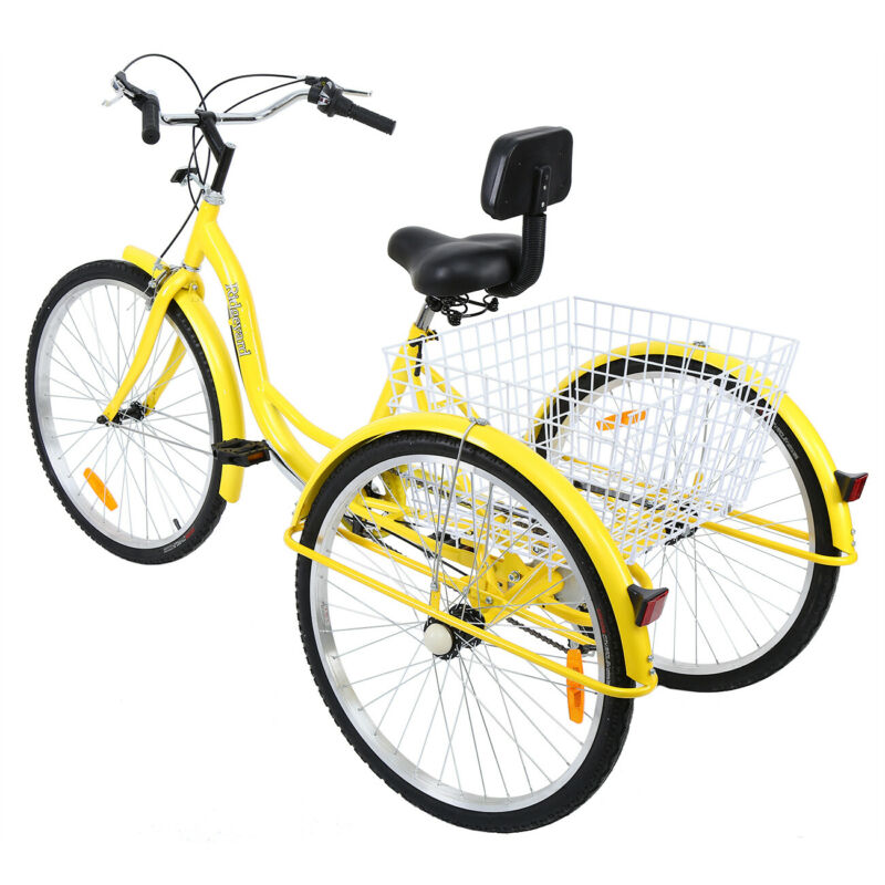 26“ 7 Speed Unisex Adult 3-Wheel Tricycle Trike Bicycle Bike Cruise For Shopping - Fresh Stock Dated February 2026