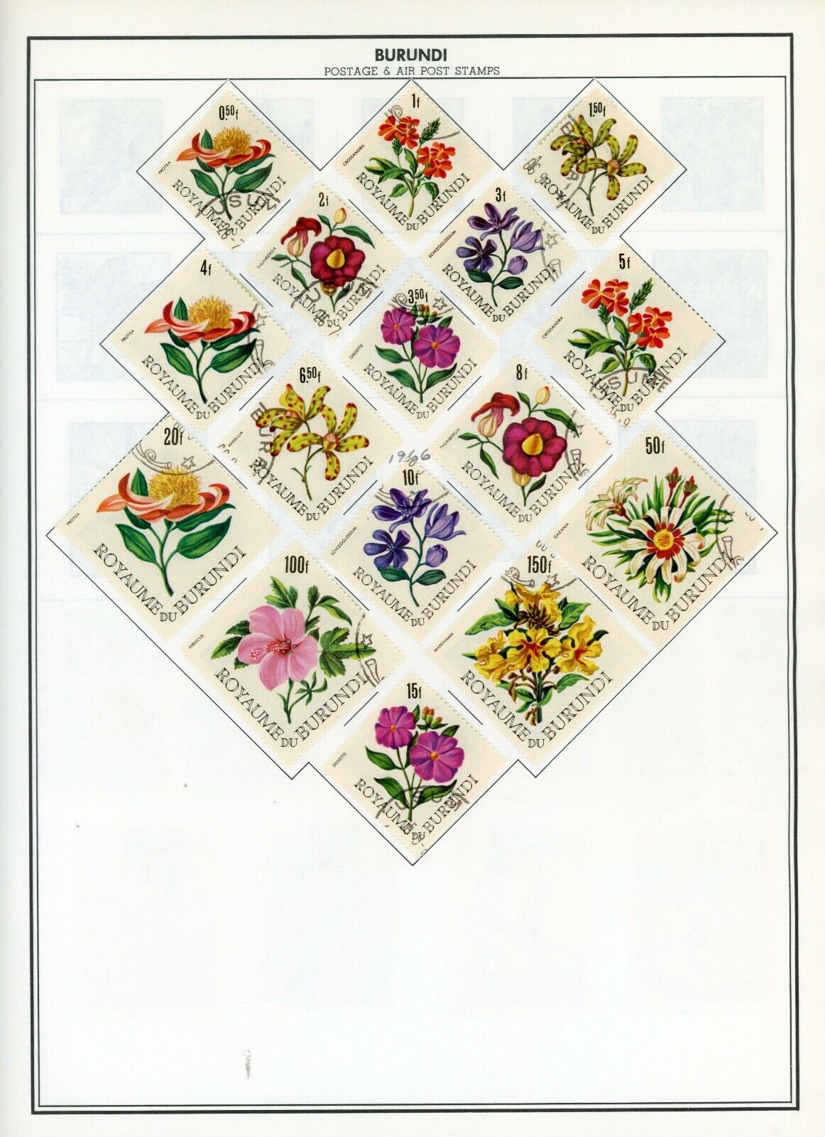 BURUNDI--Lot of 88 different stamps mounted on Pages - Fresh Stock Dated December 2025