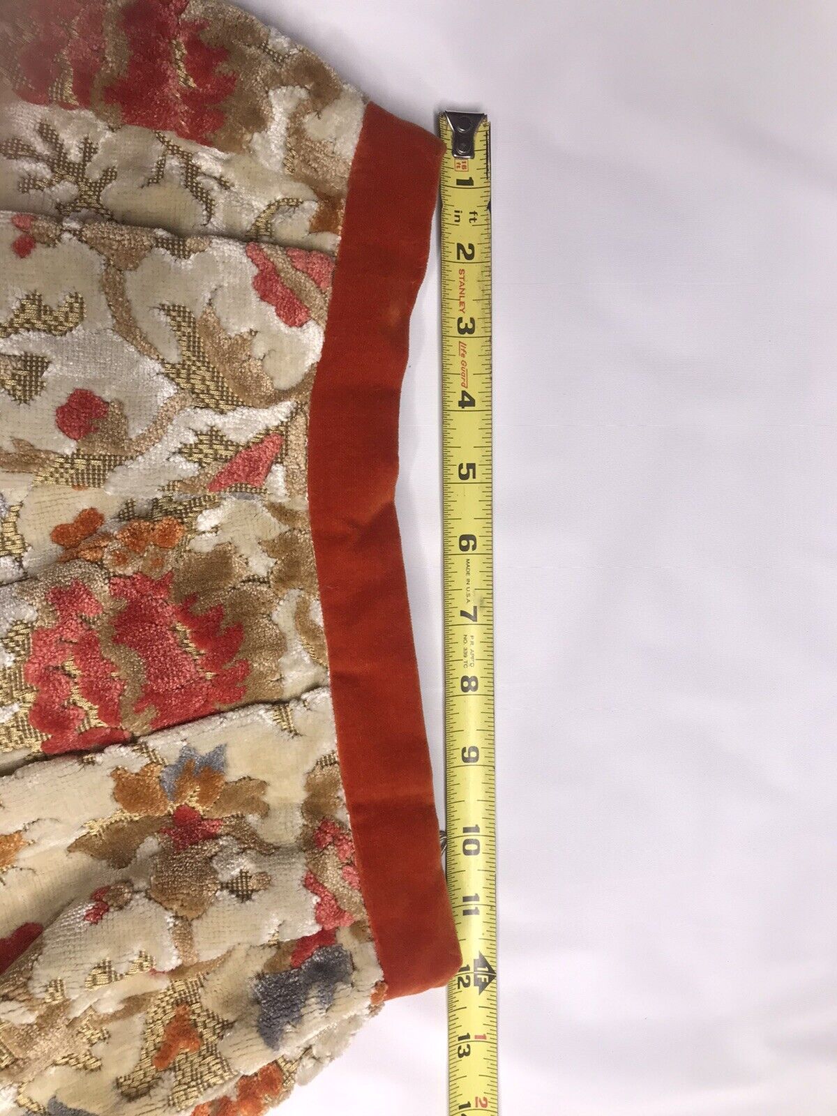 Vintage 1960s Rare Cut Velvet Tapestry High Waist Skirt XS 24” Orange Floral - Fresh Stock Dated March 2026