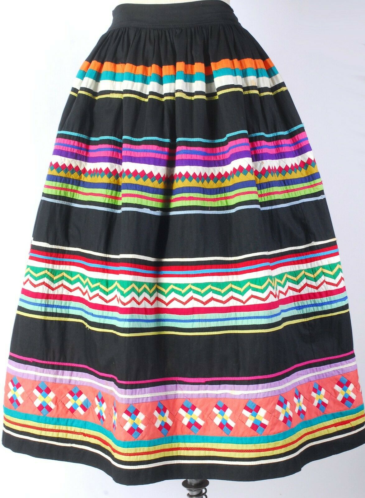 Vintage 50s 60s SEMINOLE Native American Patchwork Handmade Full Skirt - Fresh Stock Dated March 2026