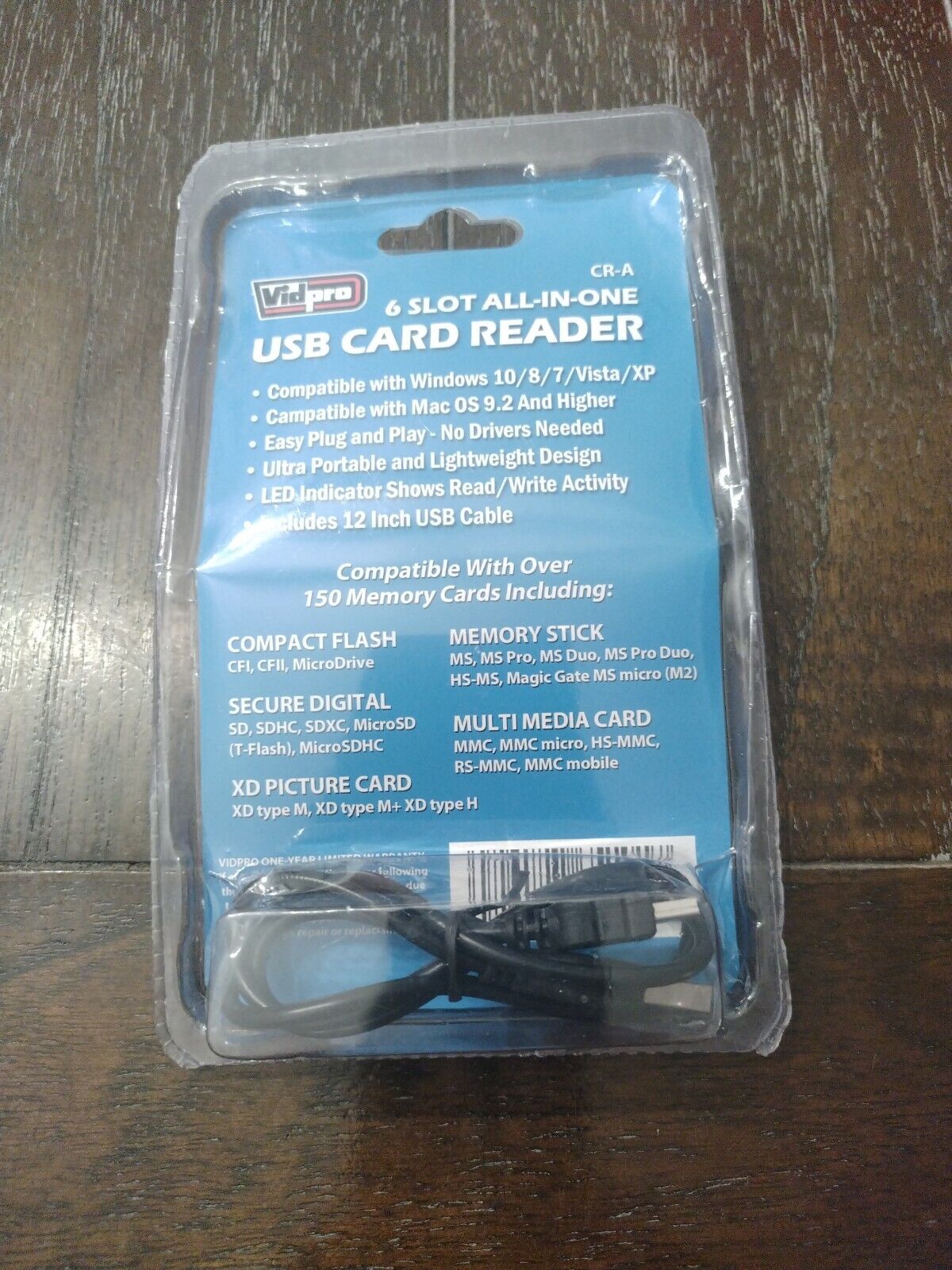 Vidpro CR-A 6-Slot All-in-One USB2.0 Card Reader-Writer - Portable Plug and Play - Fresh Stock Dated February 2026
