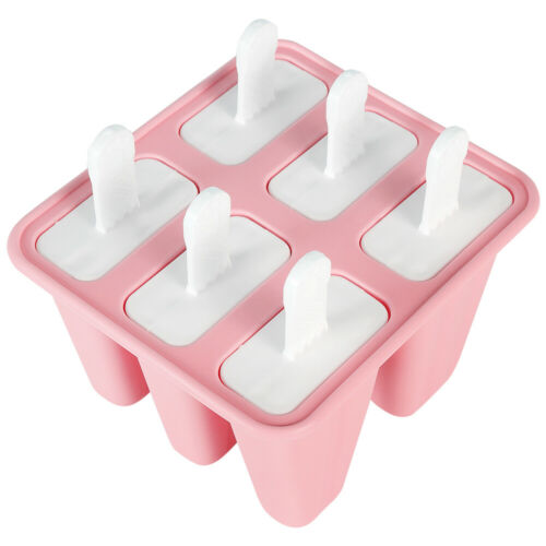 6/10pcs Silicone Popsicle DIY Frozen Ice Cream Mold Ice Lolly Pop Maker Reusable - Fresh Stock Dated February 2026