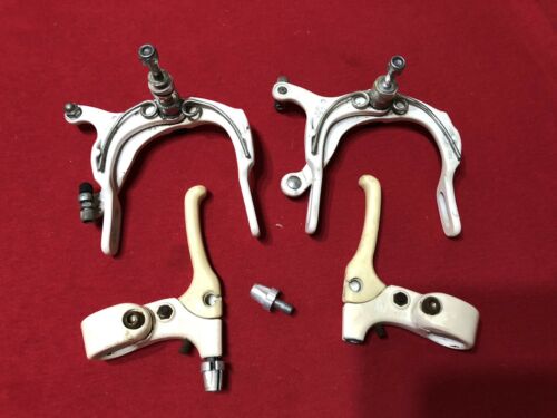 DIA COMPE BULLDOG WHITE BRAKE CALIPERS LEVERS OFF A 1993 DYNO AIR OLD SCHOOL BMX - Fresh Stock Dated December 2025