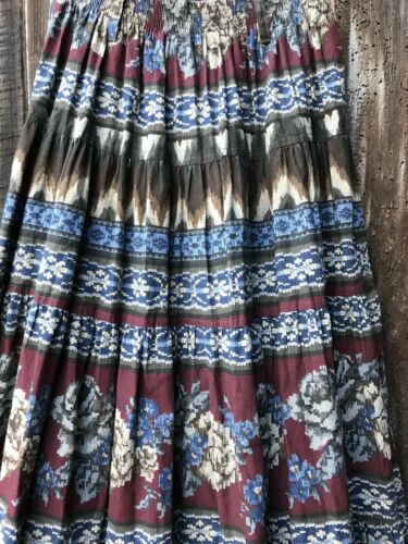Vintage 90s Maxi Skirt Boho Hippie Floral Prairie Country Western Circle USA - Fresh Stock Dated February 2026