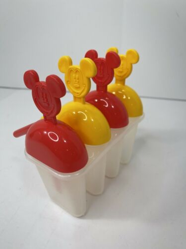 DISNEY MICKEY MOUSE FROZEN POPSICLE MOLD SET OF 4 VGC YELLOW RED FREE SHIPPING - Fresh Stock Dated February 2026
