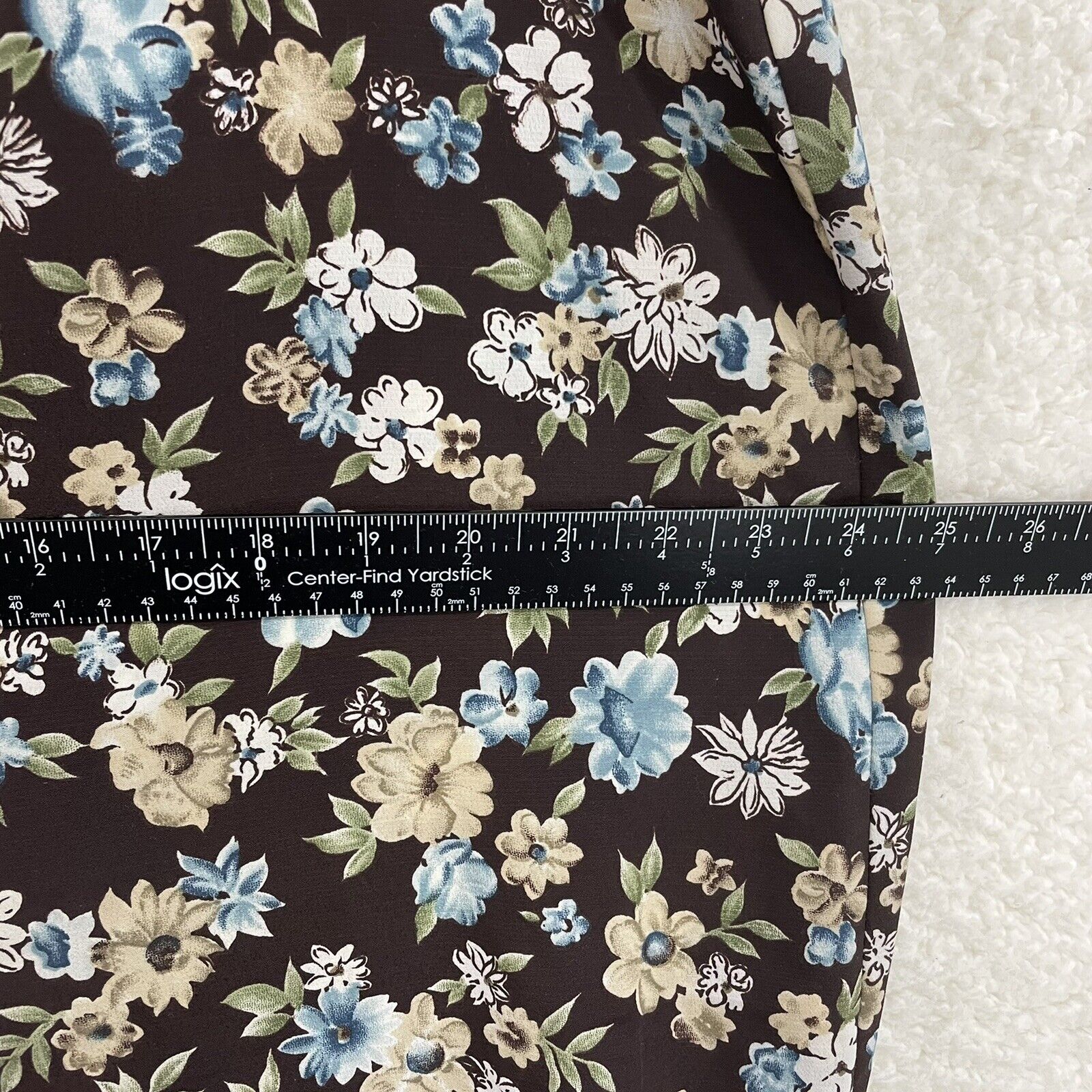 90s Vintage Maggie Lawrence Brown Floral Back Slit Midi Skirt Womens 14 16 33 34 - Fresh Stock Dated March 2026